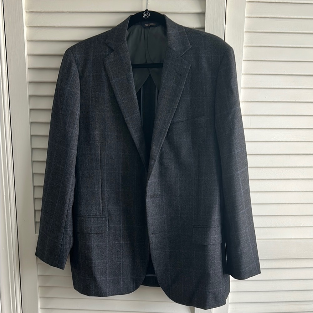 Men's Gray and Blue Blazer
